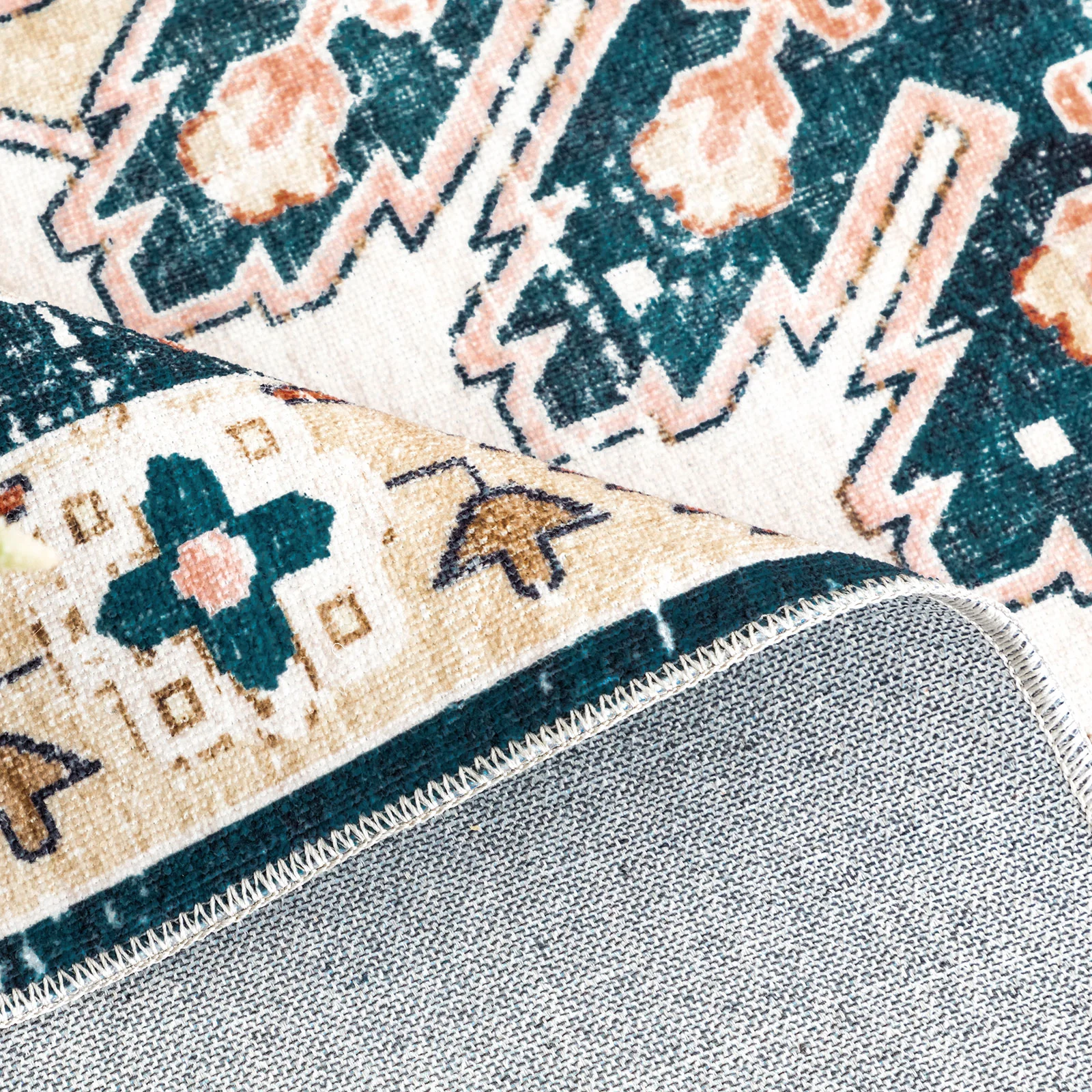 Clearance Extra Large Rugs Blue Pink Soft Distressed Vintage Traditional Carpet Hall Runner Machine Washable - Image 10