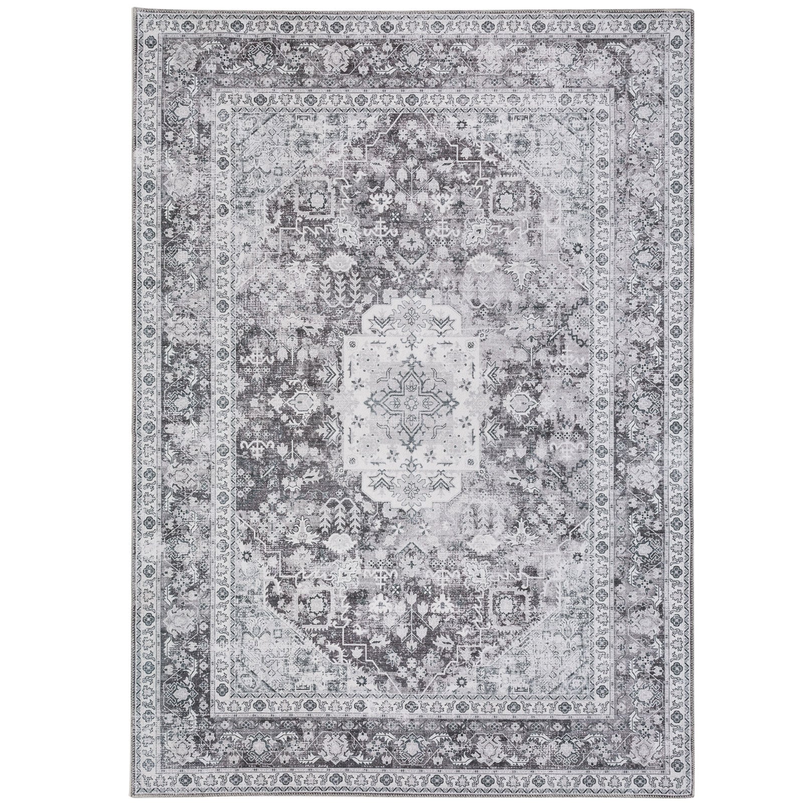 Clearance Extra Large Rugs Light Gray Distressed Allover Carpet  Runner Machine Washable Thick Warm Mat - Image 10
