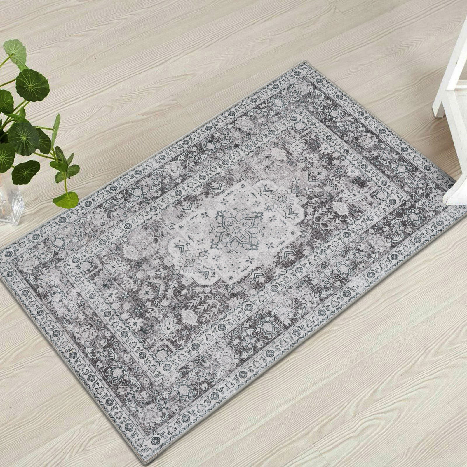 Clearance Extra Large Rugs Light Gray Distressed Allover Carpet  Runner Machine Washable Thick Warm Mat - Image 15