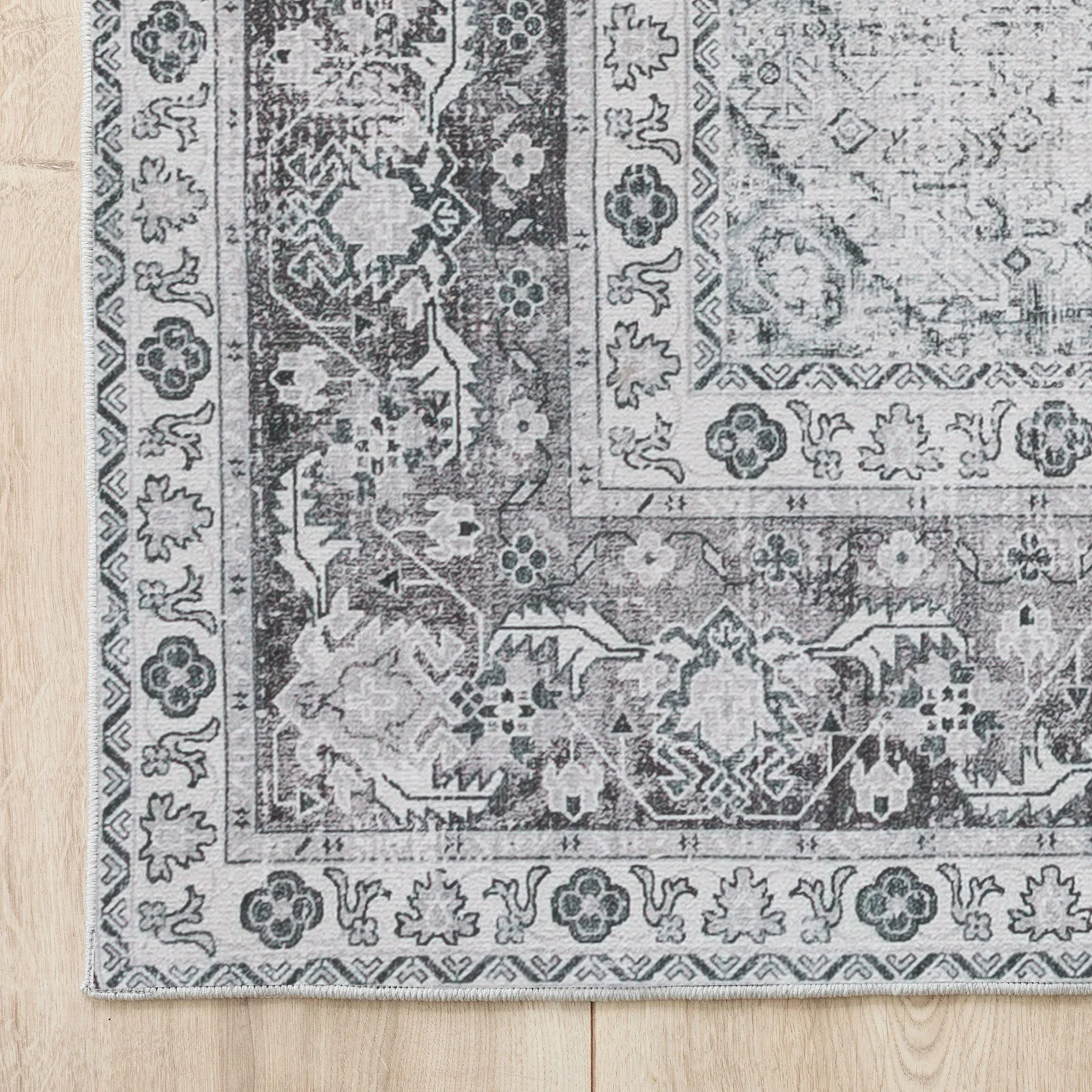 Clearance Extra Large Rugs Light Gray Distressed Allover Carpet  Runner Machine Washable Thick Warm Mat - Image 16