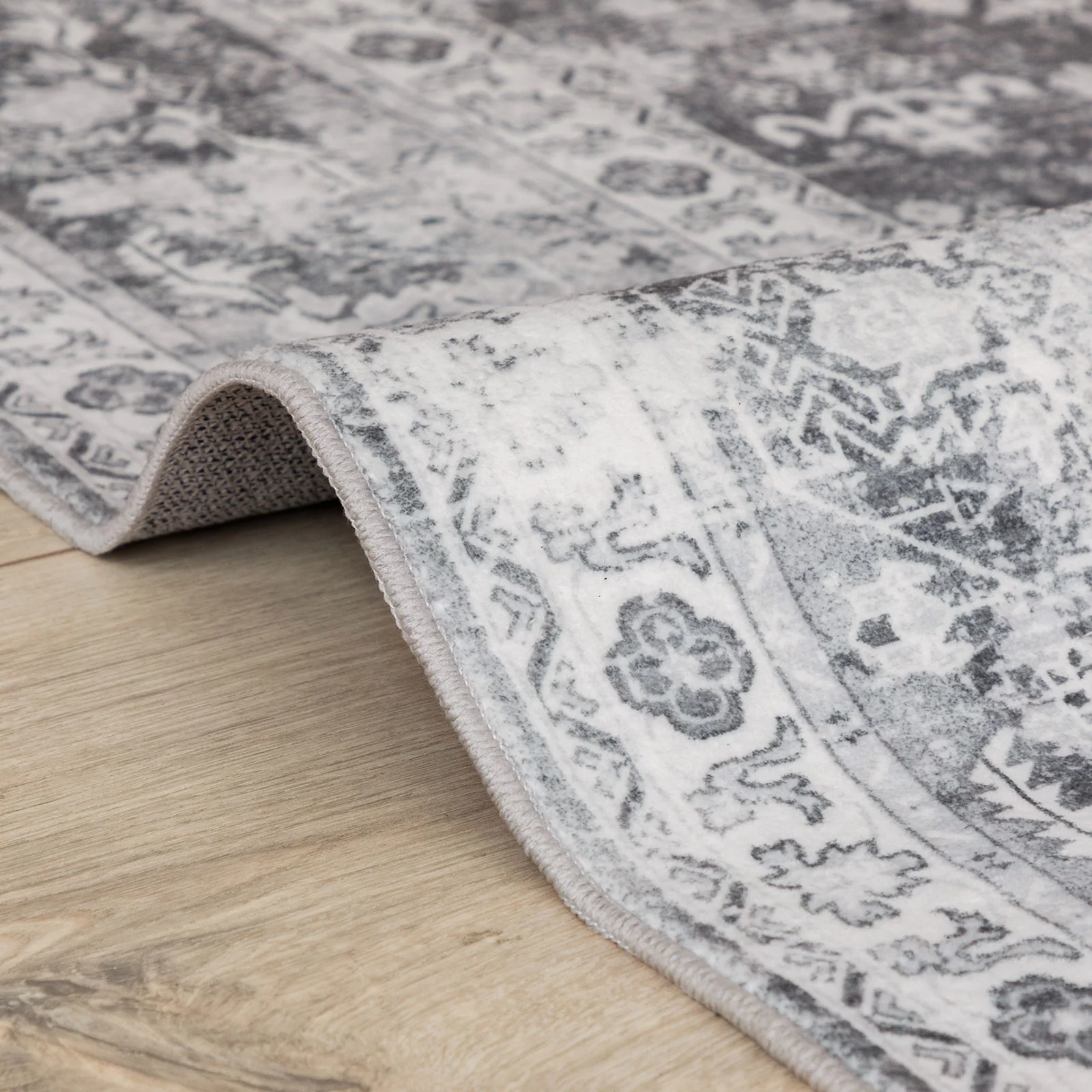 Clearance Extra Large Rugs Light Gray Distressed Allover Carpet  Runner Machine Washable Thick Warm Mat - Image 18