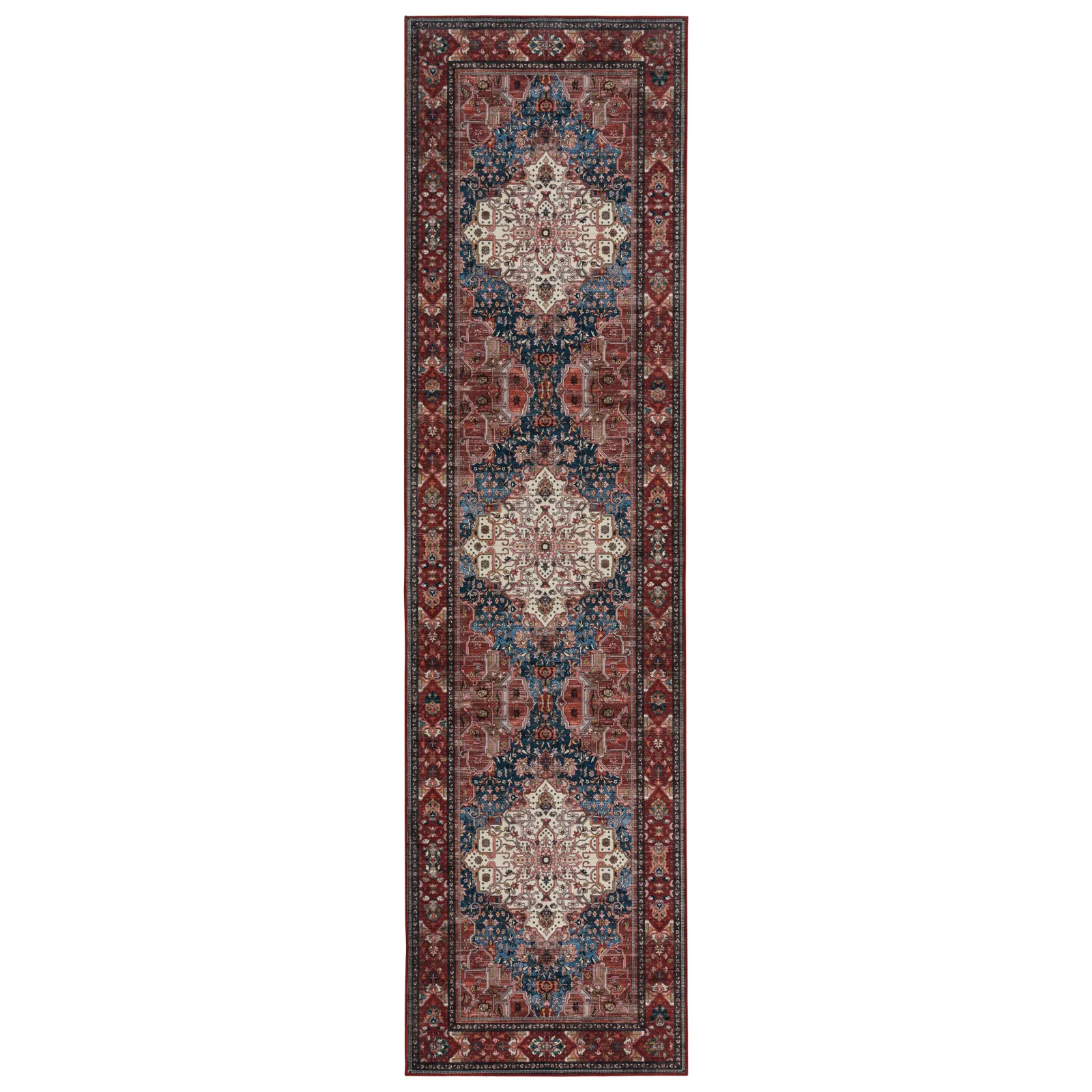 Flash Deal Extra Large Area Rug Vintage Red Soft Plush Non Slip Lounges Carpet Machine Washable Mat Corridor Runner - Image 15