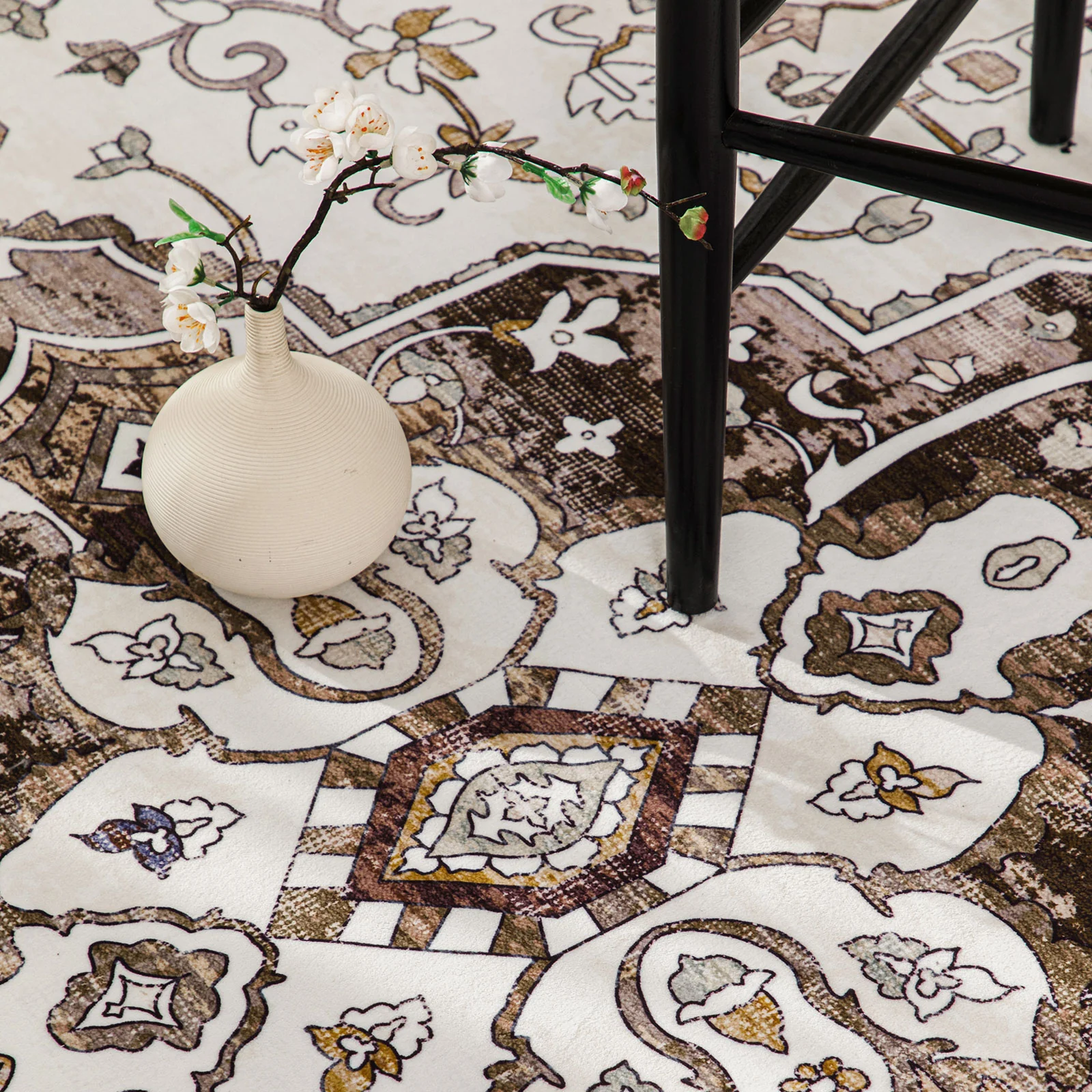 Beautiful Persian Runner Machine Washable Mat Beige Camel Non Slip Mat 80x300cm - Image 3