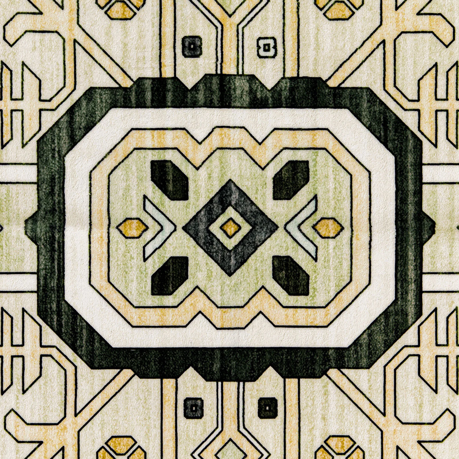 Hallway Runner Rug Mustard Green Beautiful Boho Carpet Non Slip 80x300cm - Image 6