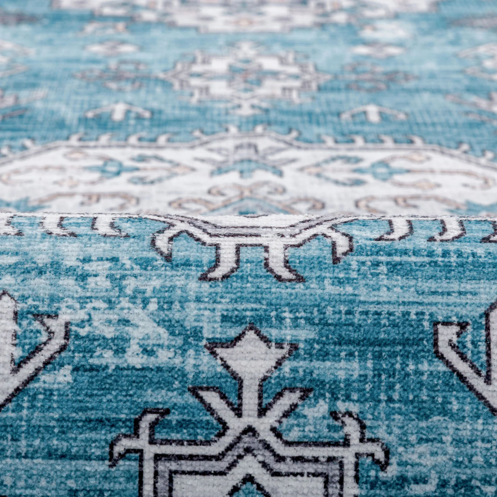 Clearance Large Aqua Blue Rug Allover Beautiful Tribal Carpet Non Slip Machine Washable  Hallway Runner washable Mat - Image 14