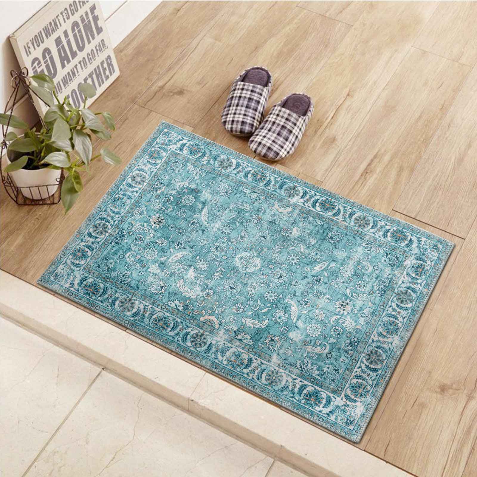 Large Aqua Blue Rugs Soft Allover Traditional Soft Carpet Beautiful Mat Washable ANN02 - Image 13