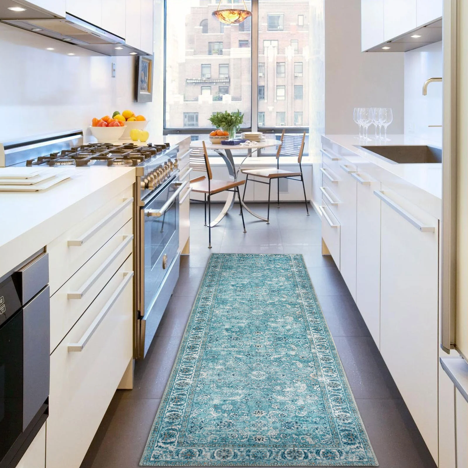 Large Aqua Blue Rugs Soft Allover Traditional Soft Carpet Beautiful Mat Washable ANN02 - Image 7
