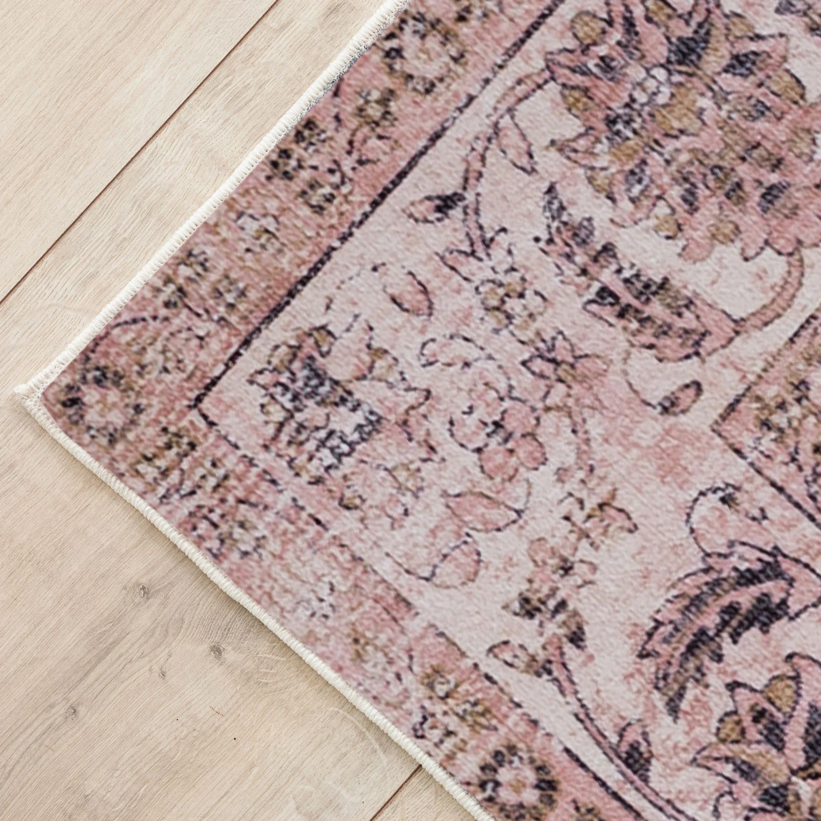 Extra Large Rug Dusty Pink Beautiful Allover Distressed High Traffic Carpet Runner Machine Washable Thicker Pile - Image 6