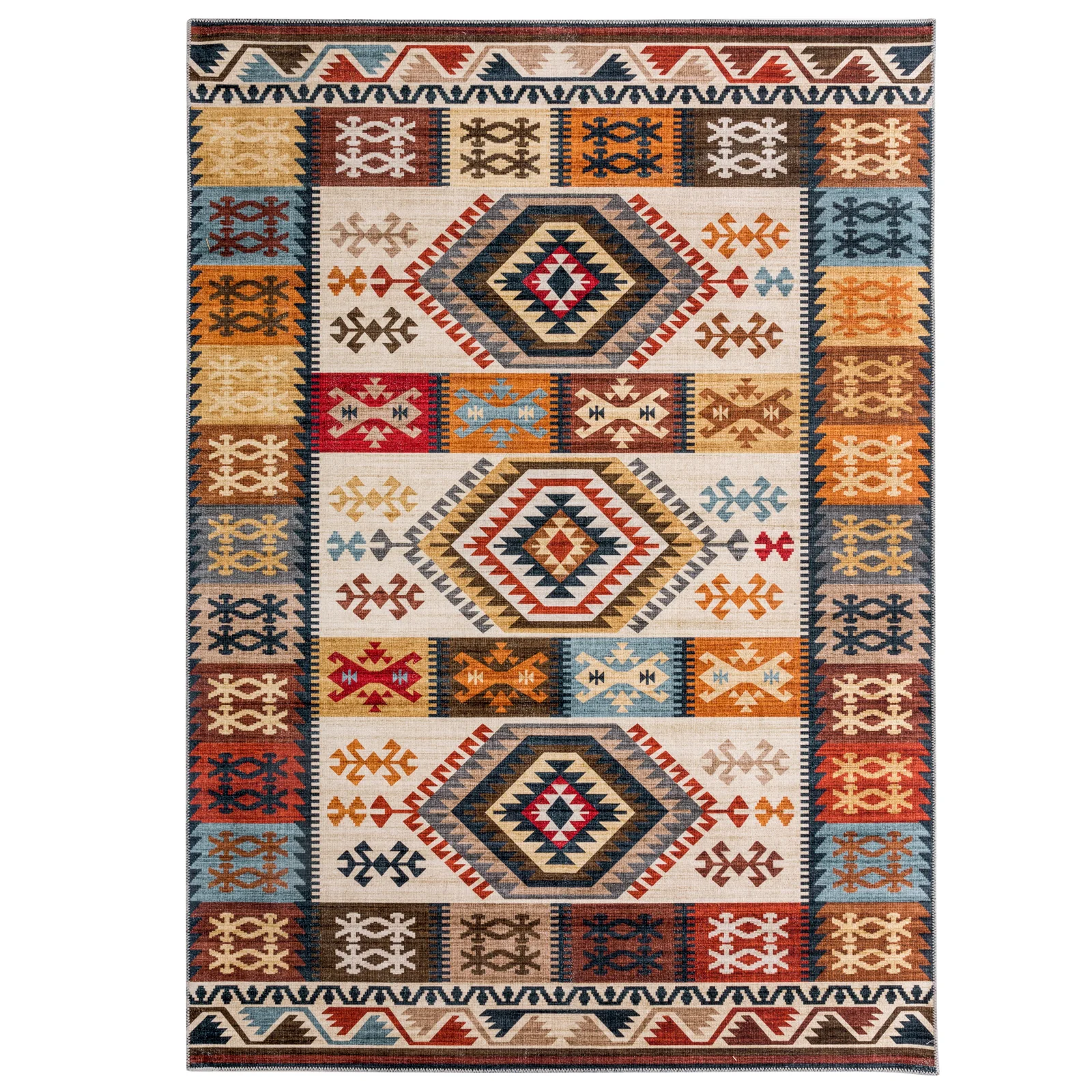 Flash Deal Extra Large Rug Multi Color Soft Diamond Kilim Carpet Beautiful Machine Washable Hallway Runner 5 Size - Image 4