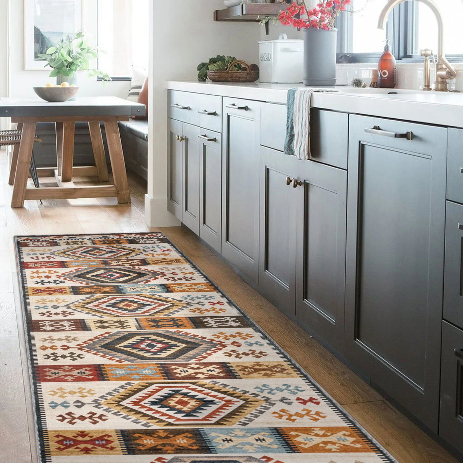 Flash Deal Extra Large Rug Multi Color Soft Diamond Kilim Carpet Beautiful Machine Washable Hallway Runner 5 Size - Image 6
