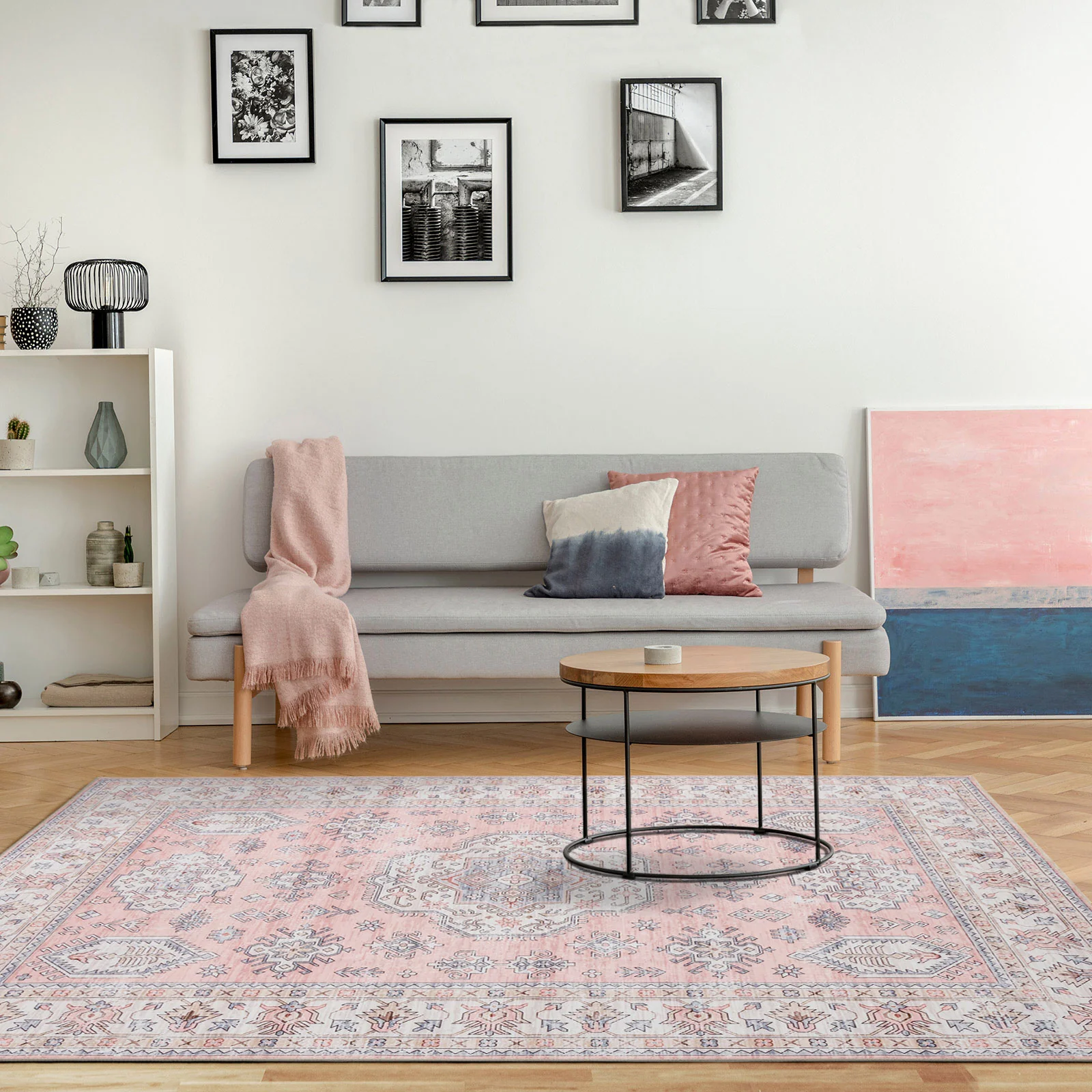Flash Deal Extra Large Rug Pastels Pink Beautiful Tribal High Traffic Machine Washable Dense Carpet 6 Sizes - Image 10