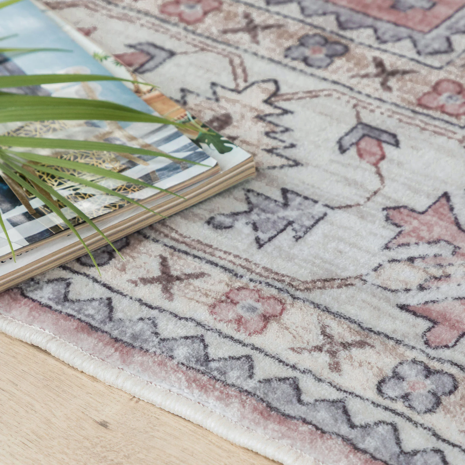 Flash Deal Extra Large Rug Pastels Pink Beautiful Tribal High Traffic Machine Washable Dense Carpet 6 Sizes - Image 16