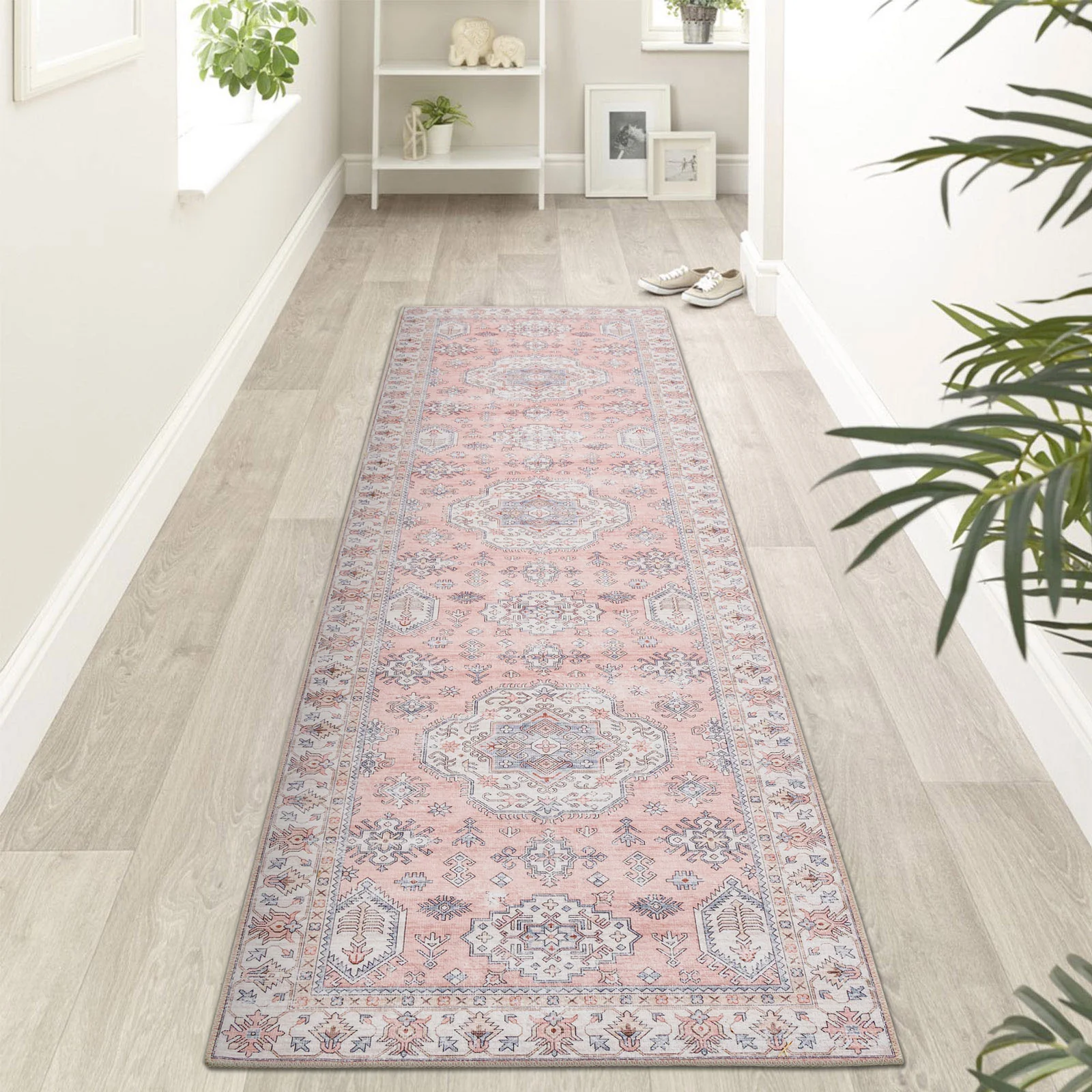 Flash Deal Extra Large Rug Pastels Pink Beautiful Tribal High Traffic Machine Washable Dense Carpet 6 Sizes - Image 9