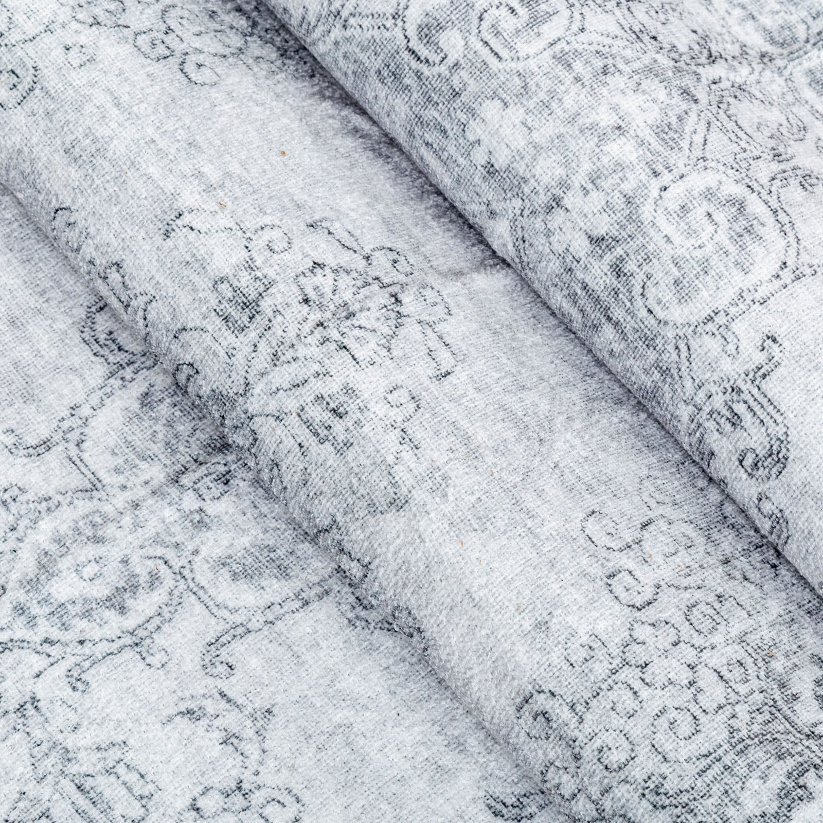 Large Rugs Light Grey Floral Distressed Medallion Carpet Machine Washable Mat Runner - Image 11