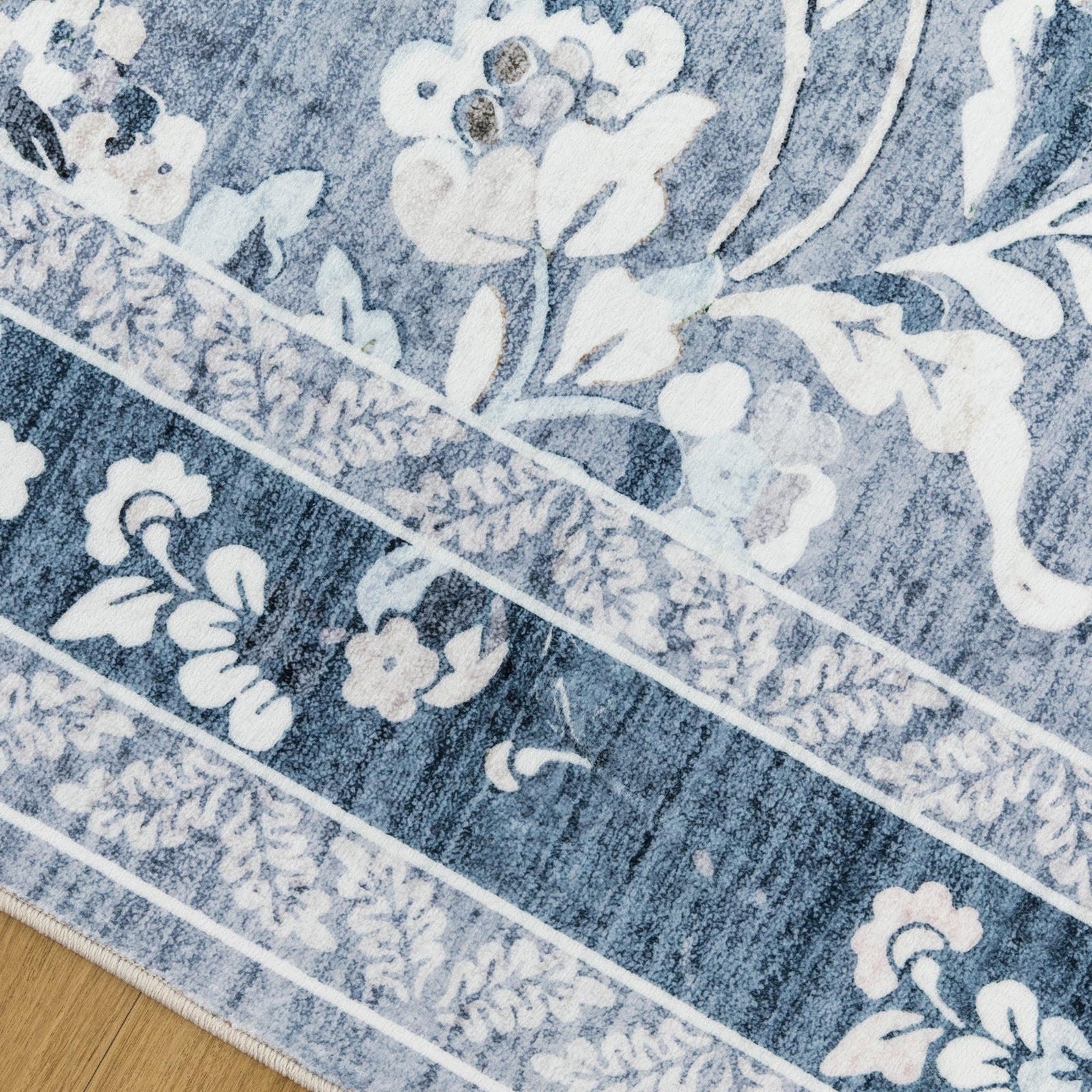Clearance Extra Large Floor Rug Sky Blue Floral Leaves Lounges Carpet Machine Washable Tropical Mat Non Slip Soft Plush Rugs - Image 23