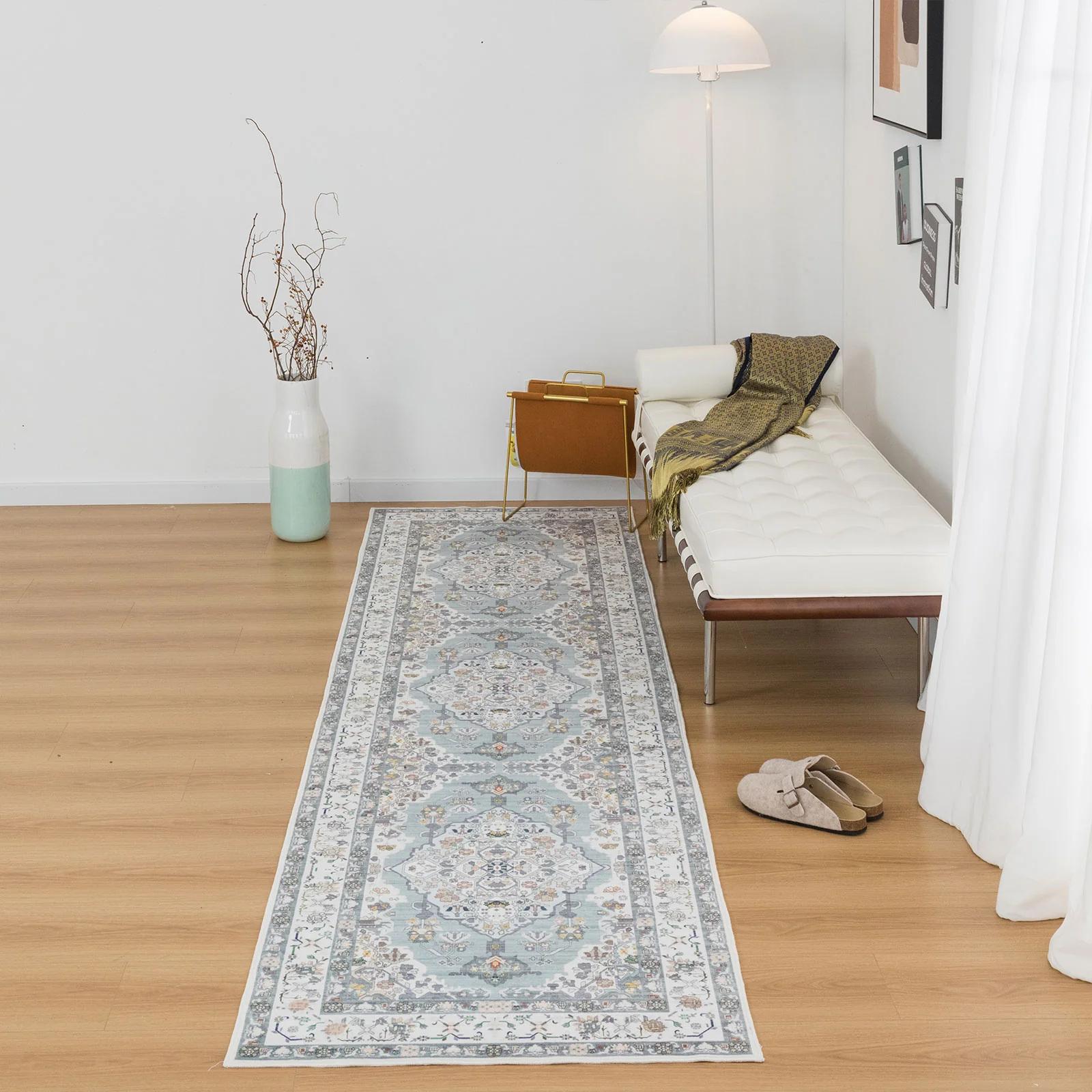 Mint Green Hallway Runner Rug Soft Plush Persian Carpet Beautiful Runner 80x300cm - Image 7