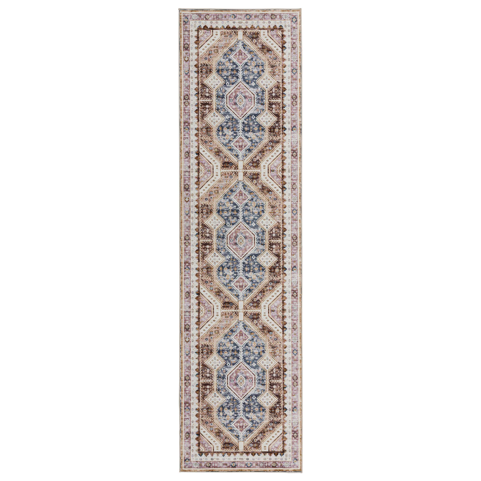 Orange Hallway Runner Beautiful Diamond Retro Carpet Washable Mat 80x300cm - Image 3