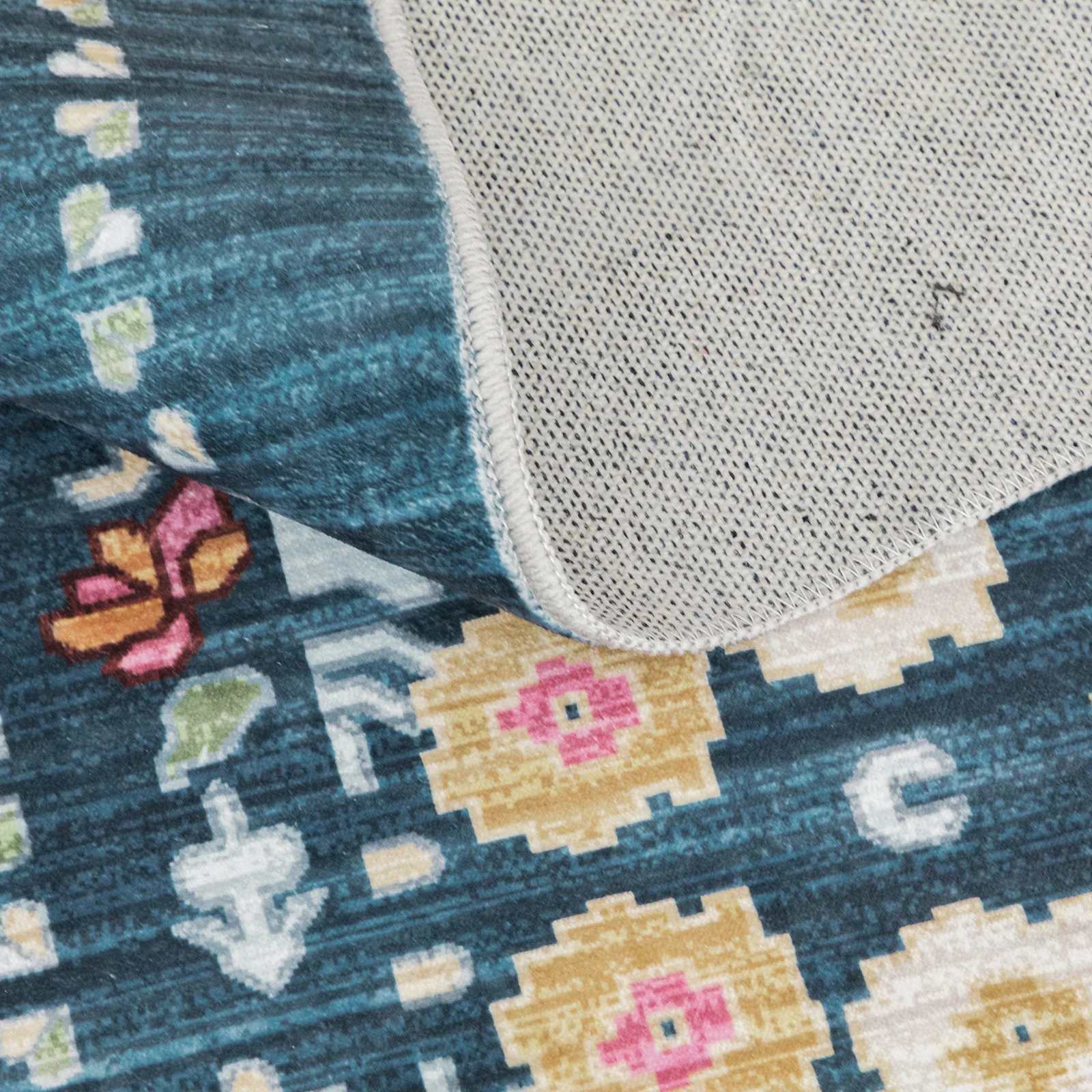 Flash Deal Extra Large Area Rug Teal Turquoise Blue Soft Floral Machine Washable Carpet Runner Mat - Image 17