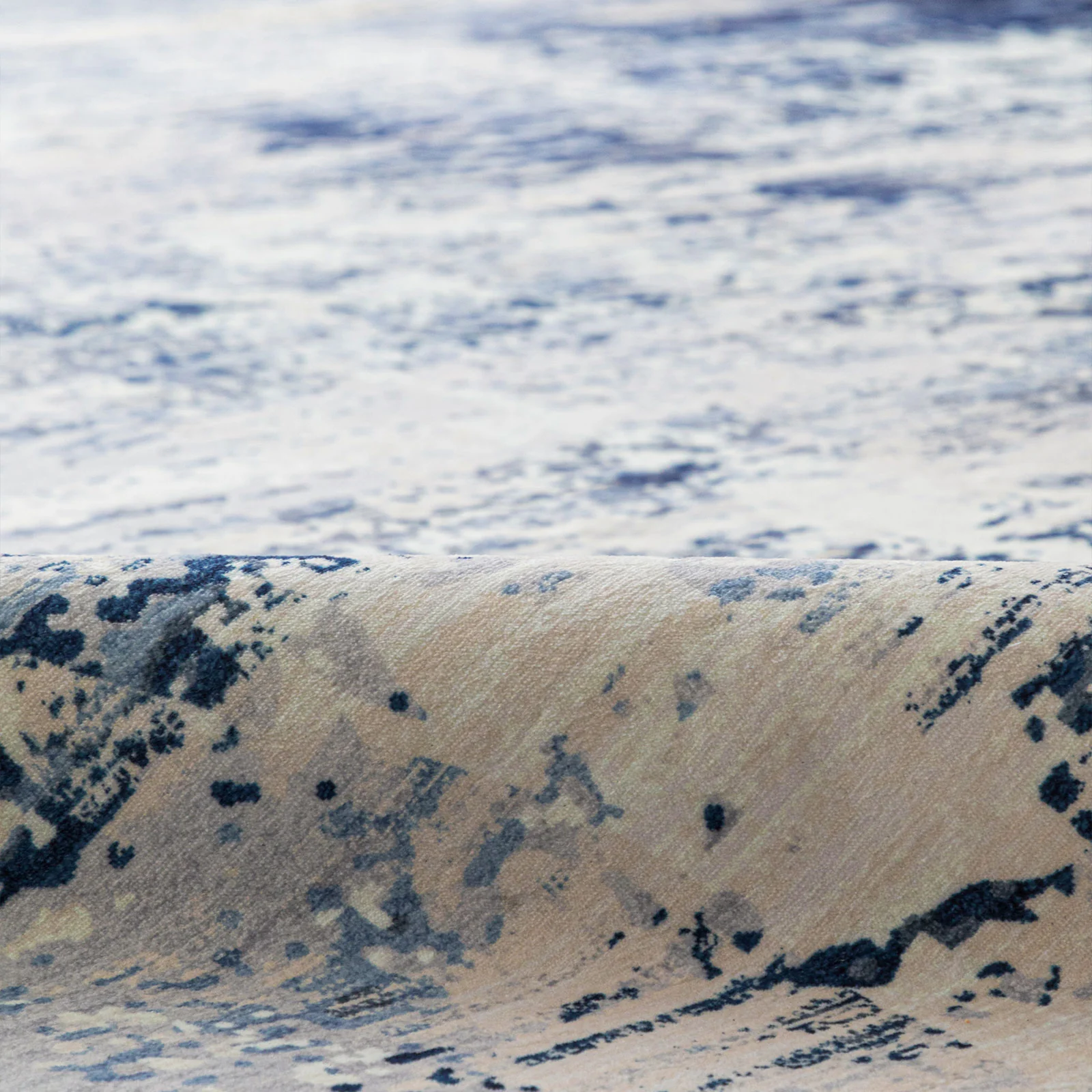 Extra Large Rug Blue Ivory Beige Plush Soft Abstract Carpet Hallway Runner Machine Washable Mat - Image 19