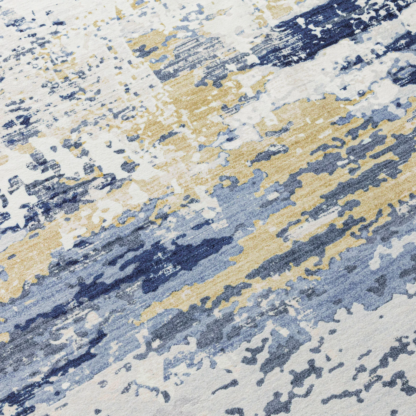 Extra Large Rug Blue Ivory Beige Plush Soft Abstract Carpet Hallway Runner Machine Washable Mat - Image 22