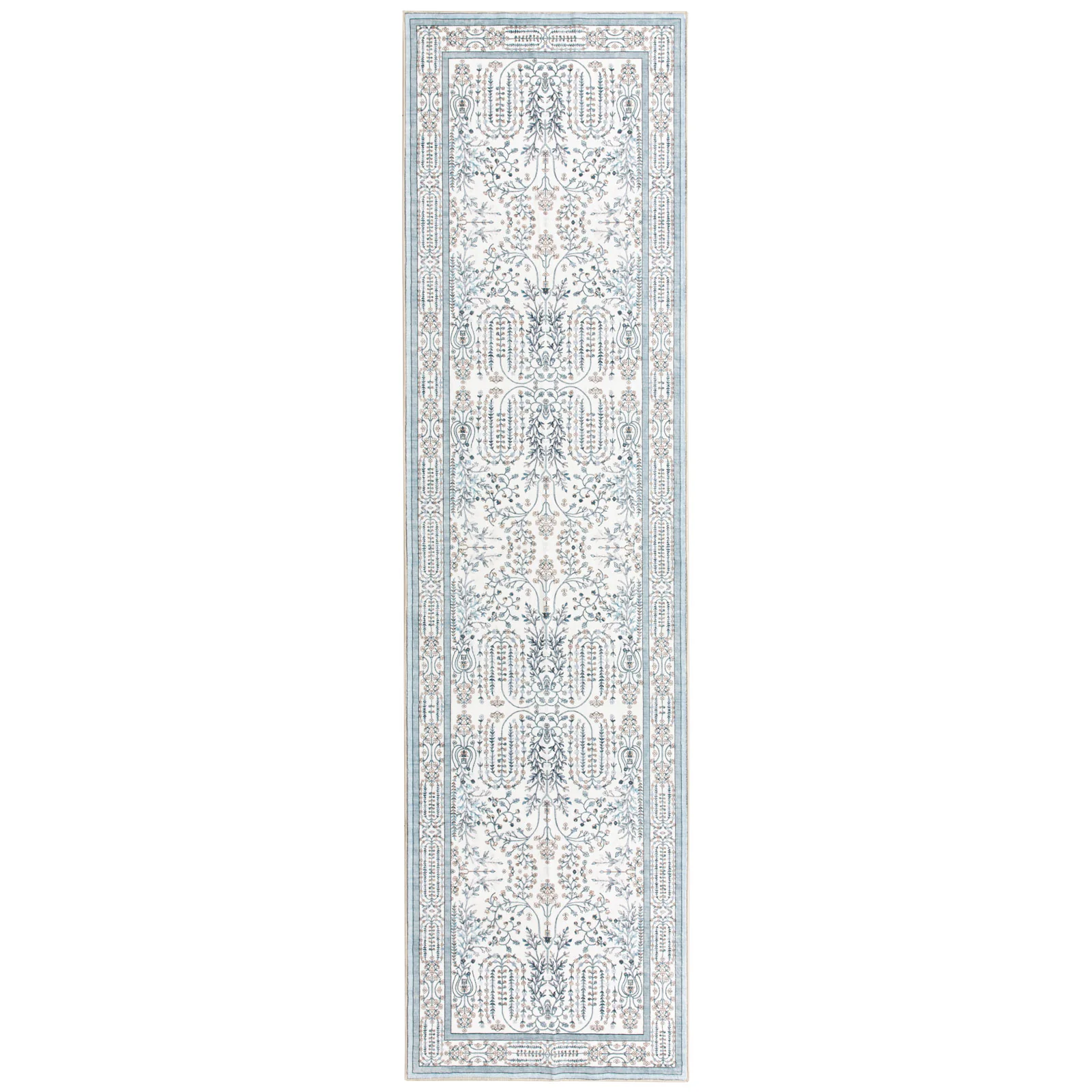 Sage Green Runner Rug Soft Plush Mat Elegant Vines Carpet Washable 80x300cm - Image 3