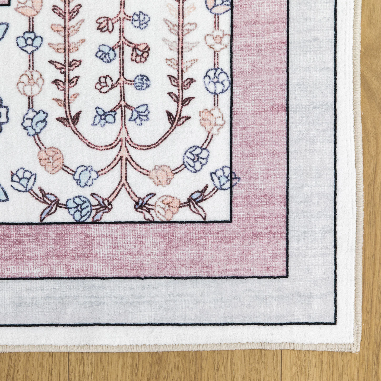 Extra Large Floor Rug Dusty Rose Pink Beautiful Vines Machine Washable Carpet Non Slip Soft Hallway Rug - Image 20